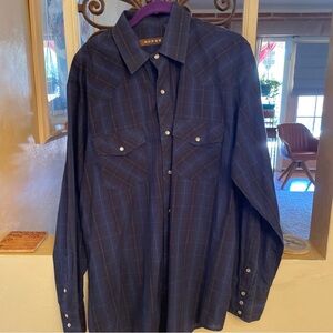 Roper Men's Dark Blue Checkered Shirt
